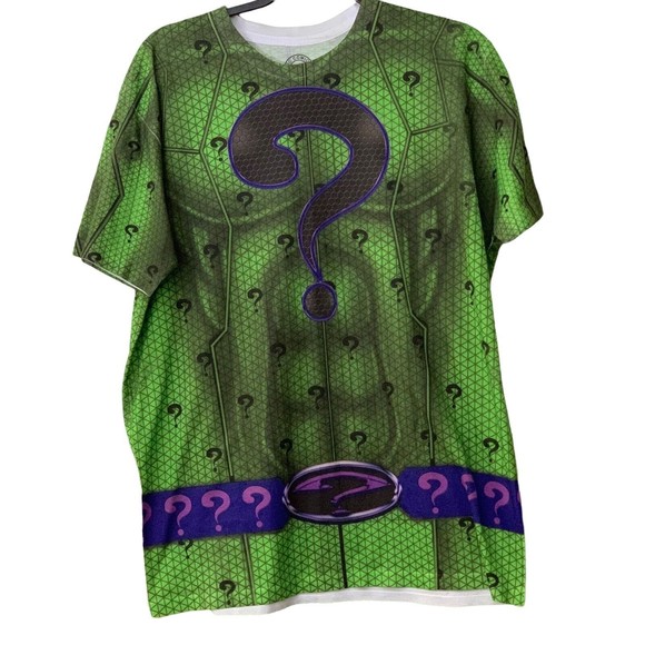 T-shirt Men's Size Large All-Over Print The Riddler DC Comics Supervillain - Picture 1 of 8